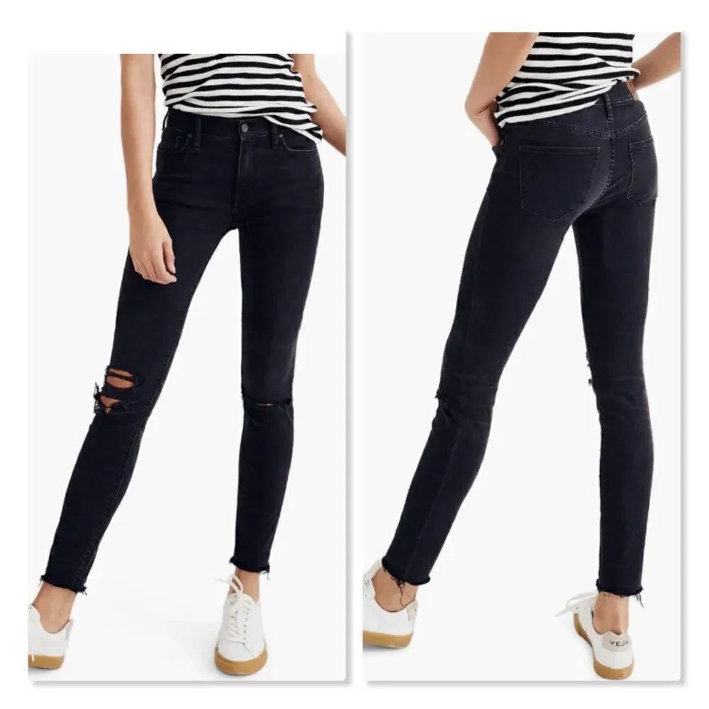 MADEWELL | 9-inch High Waist Skinny Jeans - size 26 in Black Sea